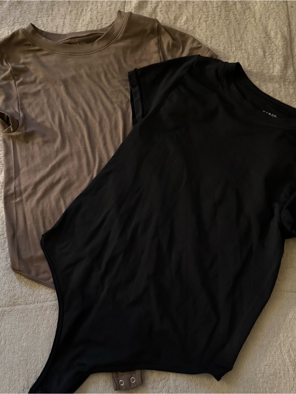 wild fable Short Sleeve Bodysuits in Black and Taupe